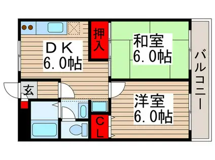 ミヤビマンション(2DK/3階)の間取り写真