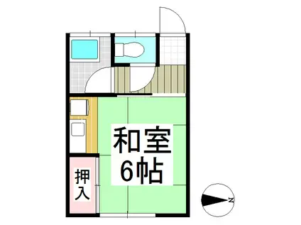 メゾン神畑(ワンルーム/2階)の間取り写真