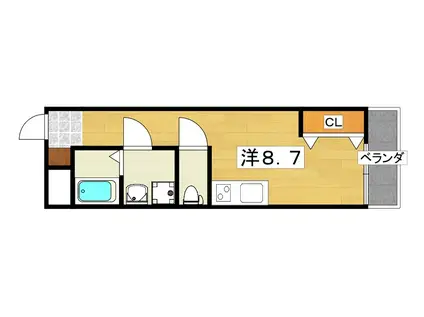 JOB-II号館(ワンルーム/3階)の間取り写真