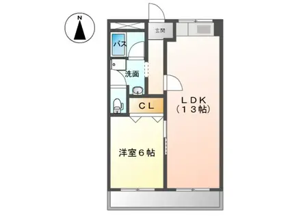 メゾン八田(1LDK/2階)の間取り写真