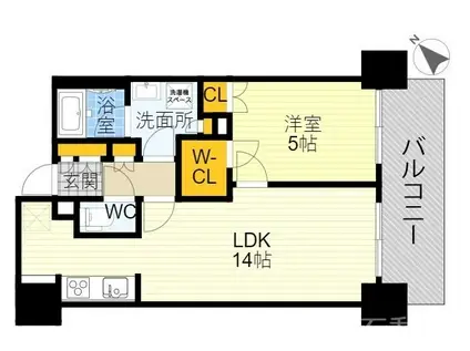 LASANTE五反田(1LDK/8階)の間取り写真