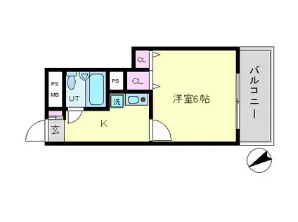 ライオンズマンション川崎第15(1K/2階)の間取り写真