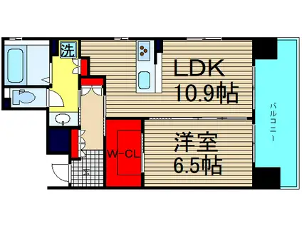 リーガル四ツ橋II(1LDK/3階)の間取り写真