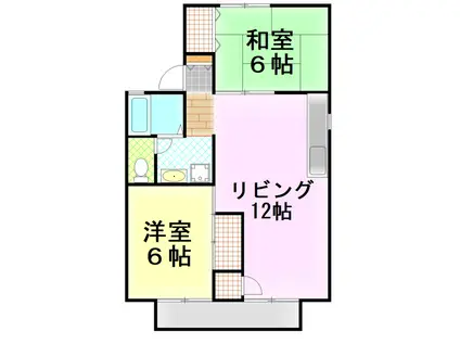 富士見ハイツ(2LDK/2階)の間取り写真