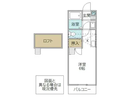 エメラルド水戸弐番館(ワンルーム/1階)の間取り写真