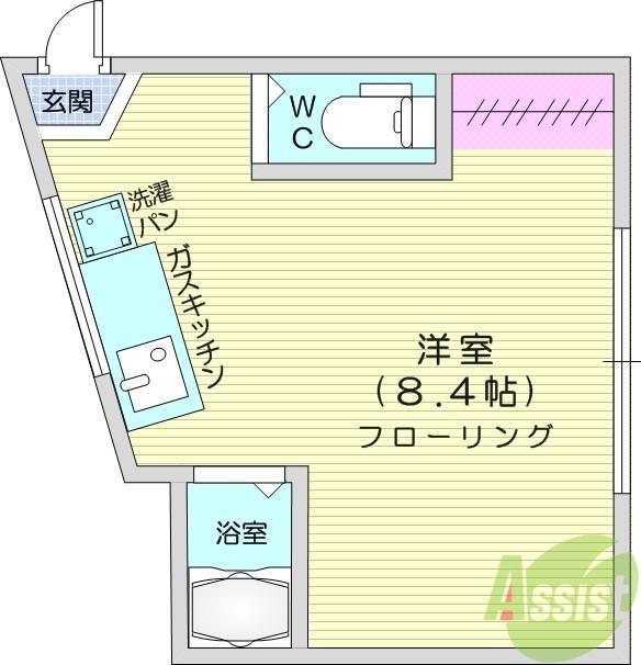 長屋アパートメントHACHI(ワンルーム/2階)の間取り写真