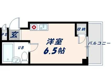 レーヴ小若江(ワンルーム/2階)の間取り写真