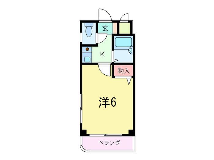 ルミエールUOZAKI(1K/2階)の間取り写真