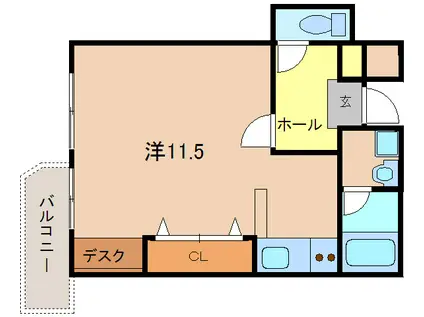 レグルス桜夙川(ワンルーム/1階)の間取り写真