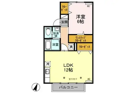 ラベンダーハイツ新井(1LDK/2階)の間取り写真