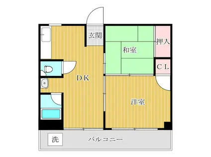 東宝マンション(2DK/5階)の間取り写真