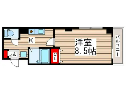 イーストベイ・船橋本町(1K/2階)の間取り写真
