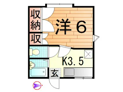 田村ハイツB(1K/1階)の間取り写真