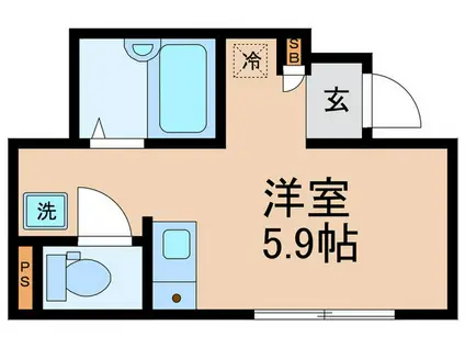 アロハビル(ワンルーム/2階)の間取り写真