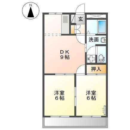 ロイヤルハイツ692(2DK/2階)の間取り写真