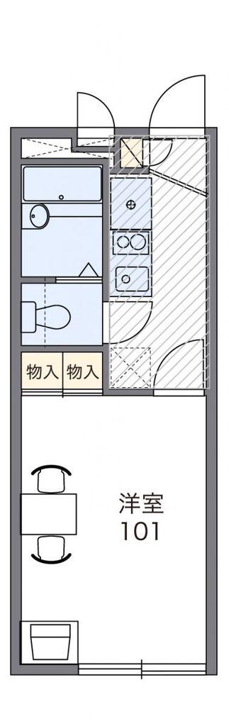 レオパレスあけしろ(1K/1階)の間取り写真