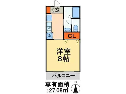 フラットゼリービーンズ(1K/1階)の間取り写真