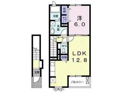 アヴニール 翔(1LDK/2階)の間取り写真