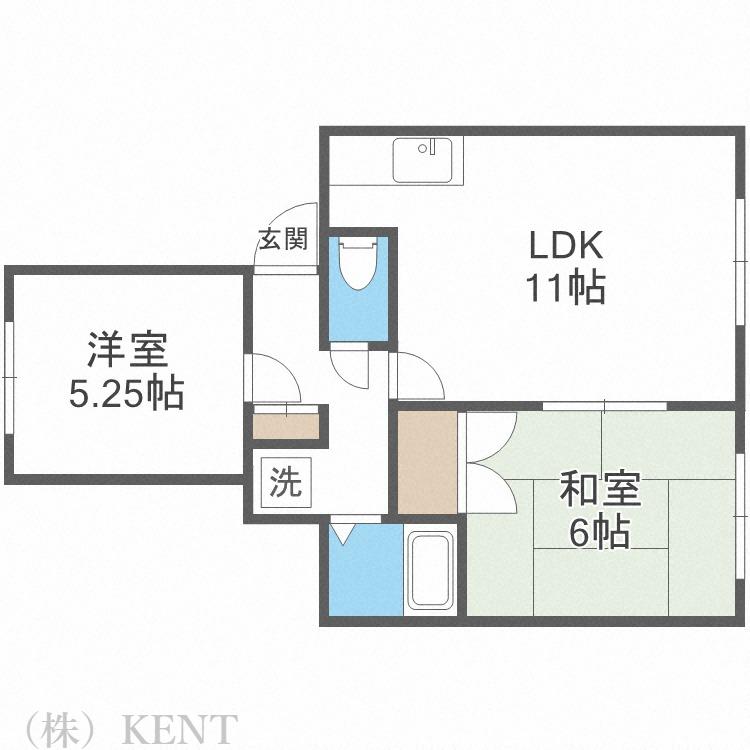 セブンIIハウス(2LDK/1階)の間取り写真