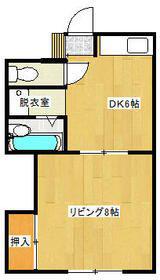 シャロム新町(1DK/3階)の間取り写真