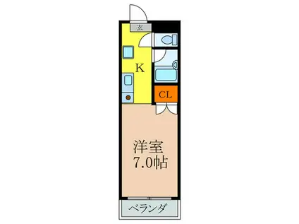 瀬高マンション(1K/3階)の間取り写真