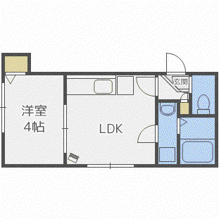 ヴィラ本郷通(1DK/3階)の間取り写真