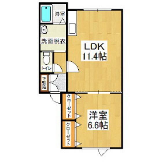 コーポオアシス(1LDK/1階)の間取り写真