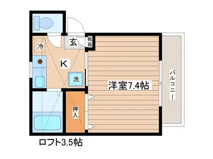 フォーレスト東九番丁(1K/1階)の間取り写真