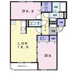 アバンツァート追分III(2LDK/4階)の間取り写真