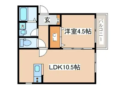 グランレーヴ上沢(1LDK/2階)の間取り写真