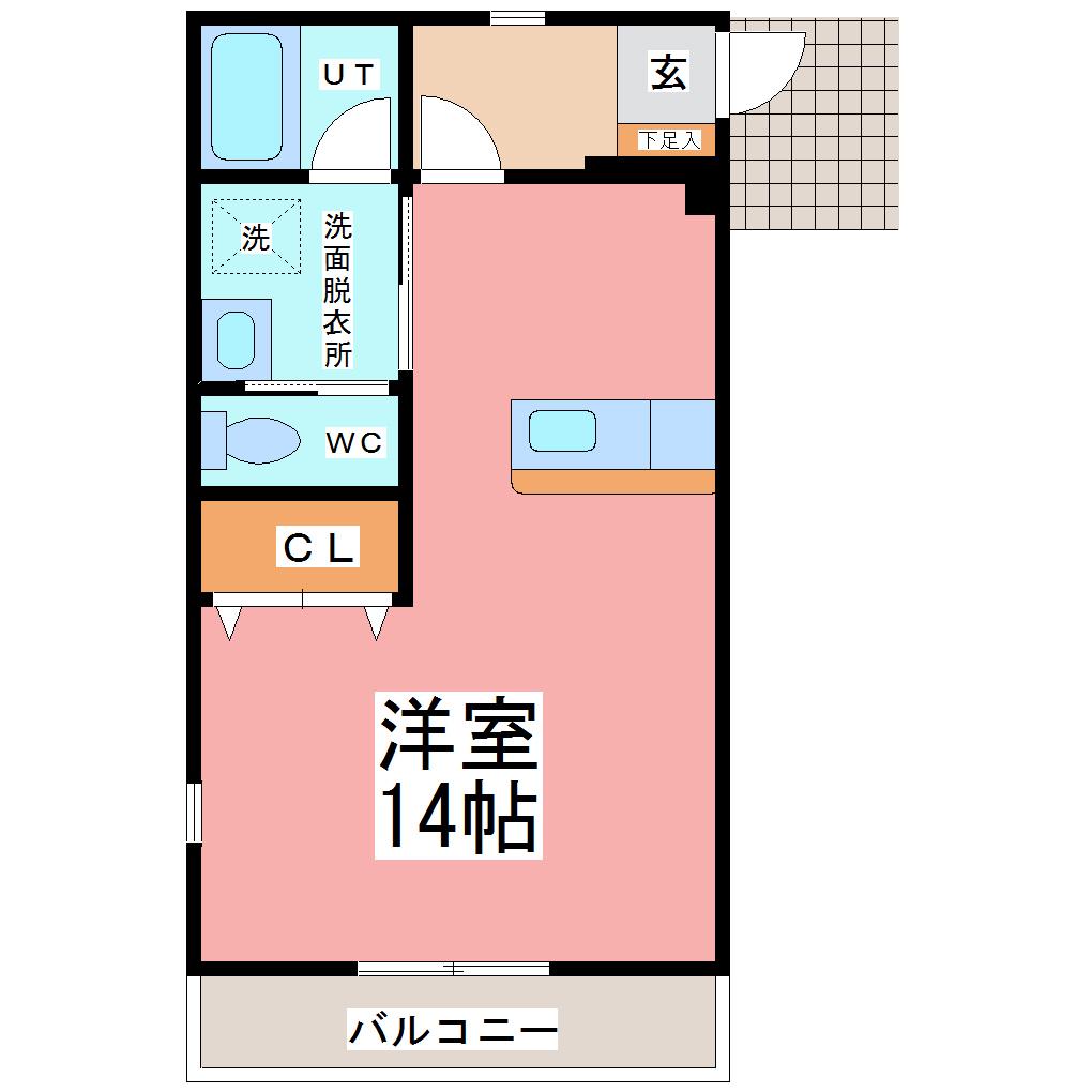 シティパークFKVII(ワンルーム/2階)の間取り写真