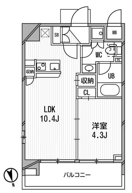 アーデン麻布十番(1LDK/2階)の間取り写真