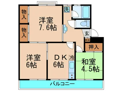 ルミエール富士(3DK/2階)の間取り写真