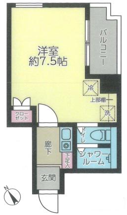 NICEアーバンスピリッツ生麦(1K/6階)の間取り写真