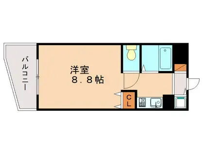 ステイタスマンション香椎(ワンルーム/1階)の間取り写真