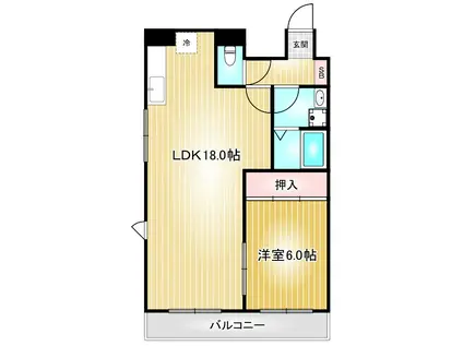 ル・ヴァン橘(1LDK/4階)の間取り写真