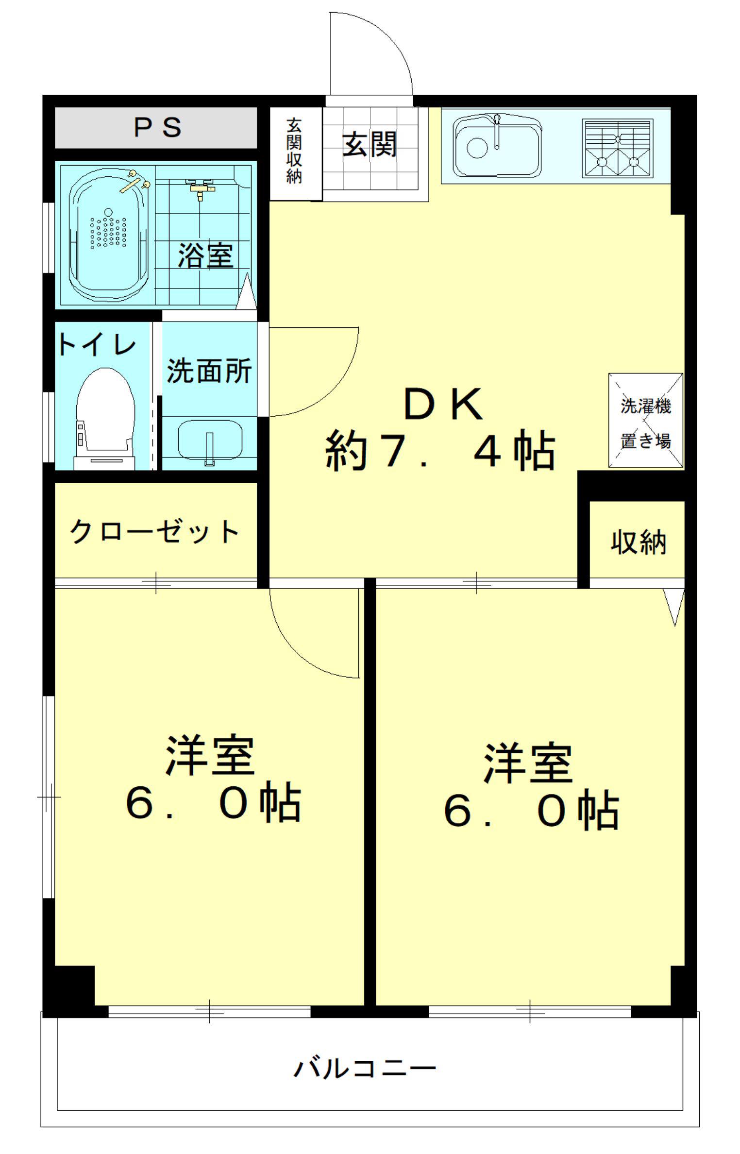 PINENUT 1(2DK/3階)の間取り写真