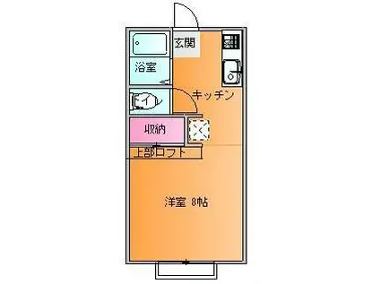 シャトレーイズミ(1K/2階)の間取り写真
