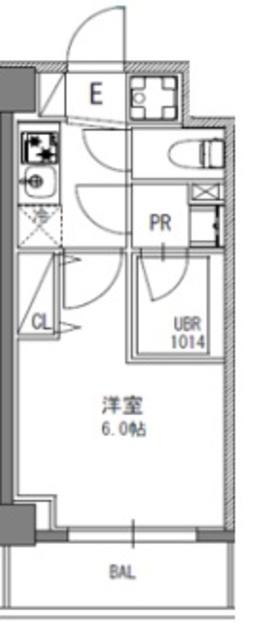S-RESIDENCE行徳(1K/4階)の間取り写真