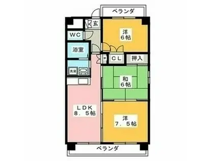 ラ・ミノール(3LDK/5階)の間取り写真