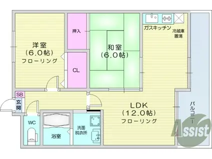 ロワジールK(2LDK/3階)の間取り写真
