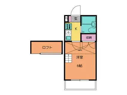 ビバリーシャロン(1K/1階)の間取り写真