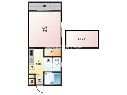 U-BOXユーボックス(1K/1階)の間取り写真