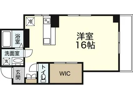 鷹野橋マンション(ワンルーム/7階)の間取り写真