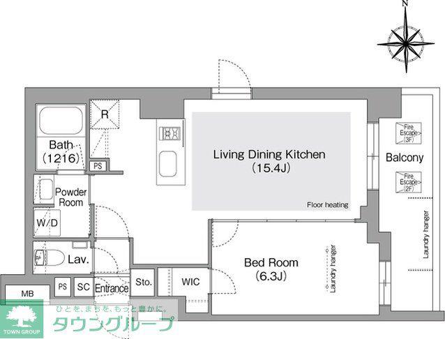 コンフォリア・リヴ文京護国寺(1LDK/3階)の間取り写真