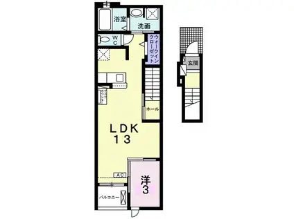 グリーン・ナミエ(1LDK/2階)の間取り写真