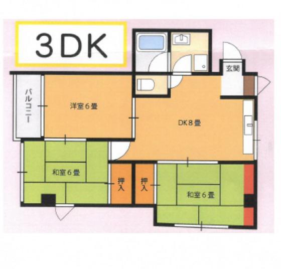 大倉ビル(3DK/3階)の間取り写真