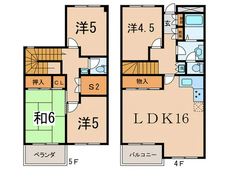 玉川グランドハイツ 4階階 間取り