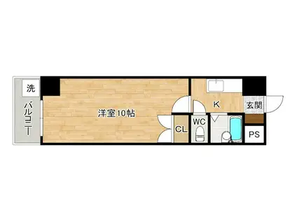 ウインズ三萩野(1K/9階)の間取り写真