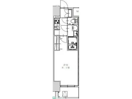 S-RESIDENCE金山ALTANO(1K/5階)の間取り写真